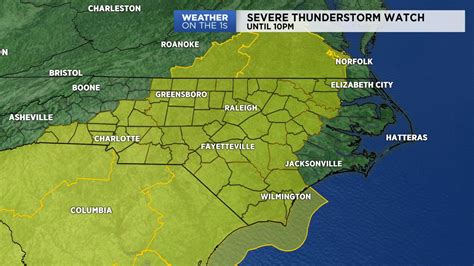 Severe Thunderstorm Watch Issued For Much Of North Carolina