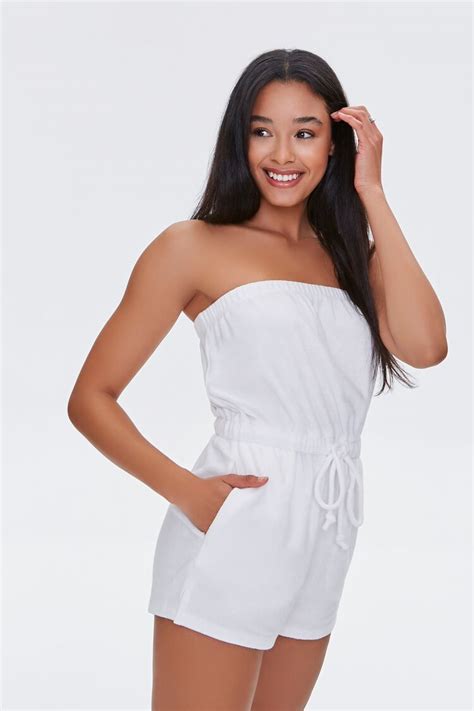 Terry Cloth Strapless Romper