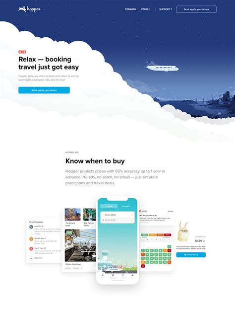 Why this is a top pick Hopper Landing Page Example | Best landing page design ...