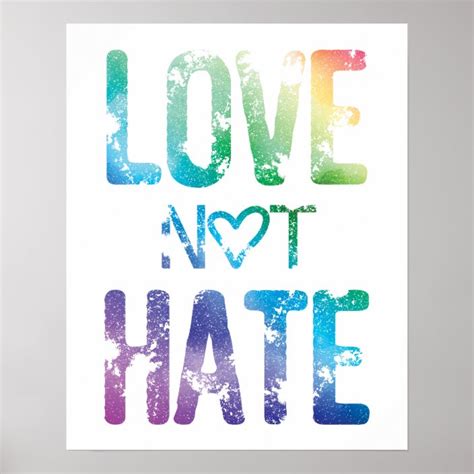 Love Not Hate Lgbt Pride Poster