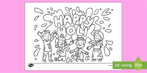 Happy Holi Colouring Page