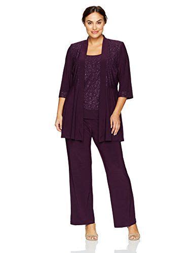 Randm Richards Womens Plus Size Two Piece Glitter And Lace Plus Size Two Piece Lace Pants