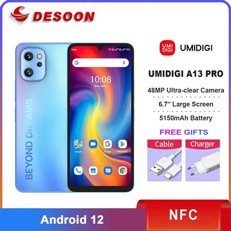Umidigi A13 Pro Android 12 Smartphone Nfc 48mp Ai Triple Camera 6gb