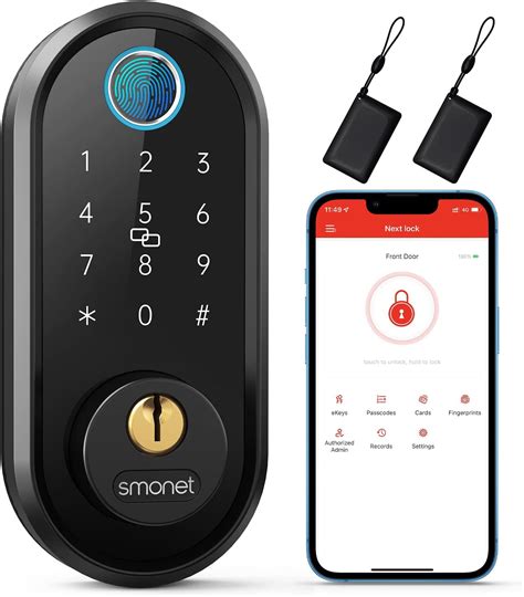 Smart Lock Smonet Fingerprint Door Lock Smart Deadbolt Keyless Entry