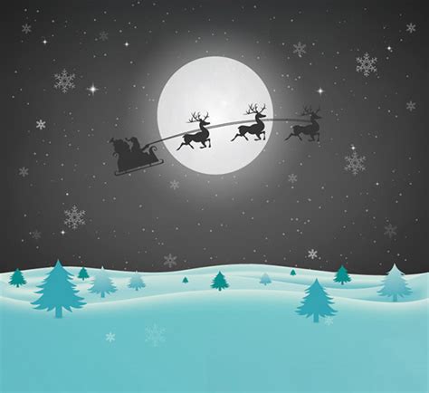 Cartoon Christmas Eve Sleigh Vector Christmas Free Vector Free Download