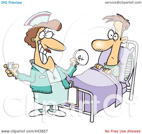 Royalty Free Rf Clip Art Illustration Of A Cartoon Nurse Giving A