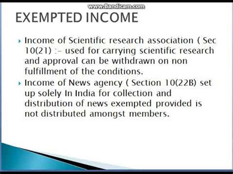 EXEMPTED INCOME PART DIRECT TAX LAWS YouTube