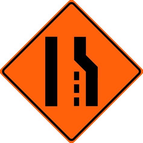 Lane Reduction Sign