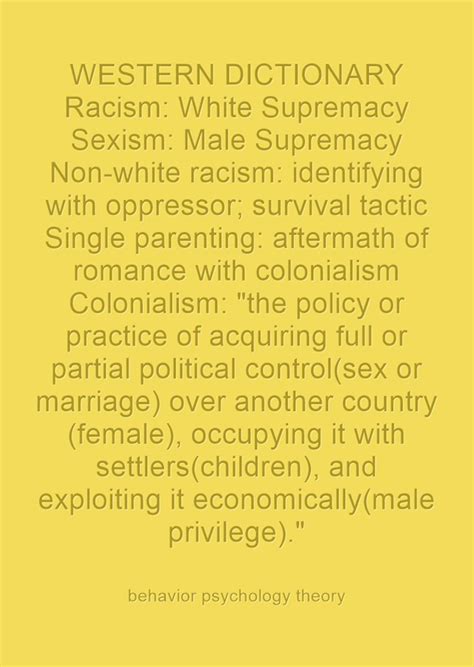 Western Dictionary Racism White Supremacy Sexism Male Quozio