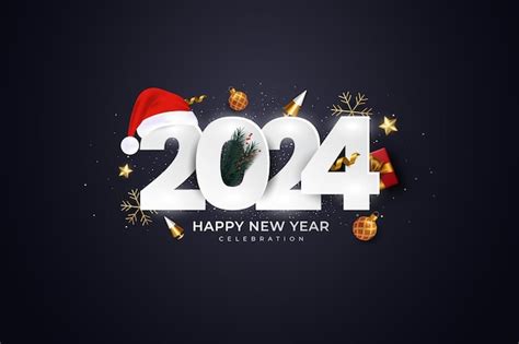 Premium Vector Happy New Year 2024 2024 New Year Celebration Concept