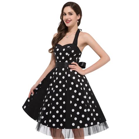 Fashion Women Summer 50s 60s Vintage Polka Dots Dress 2017 Sexy Pleated