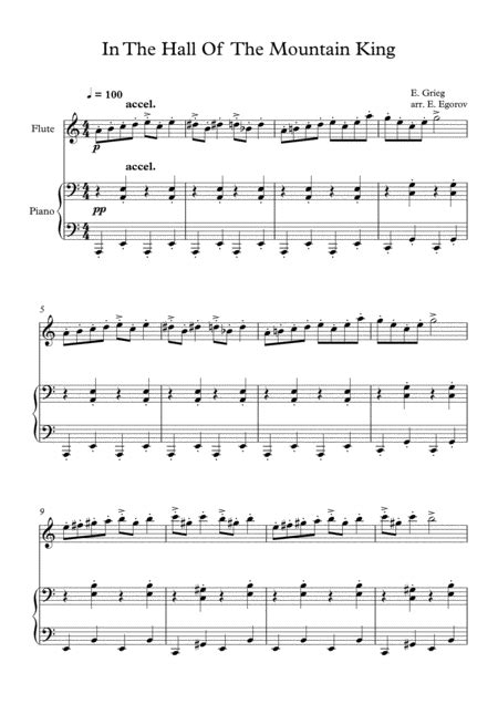 In The Hall Of The Mountain King Flute Duet Free Music Sheet
