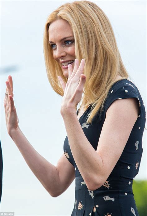 Heather Graham Is Simply Stunning In A Patterned All In One Navy