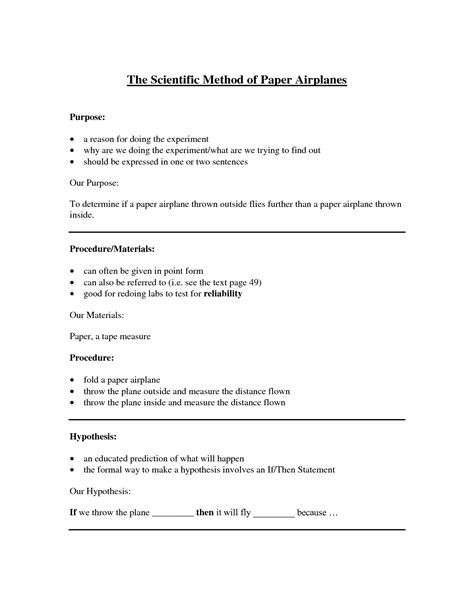 To illustrate points regarding each step of the scientific writing process, we draw examples throughout the guide from kilner et al. The Scientific Method of Paper Airplanes | Scientific ...