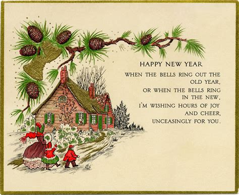 Vintage New Year Greeting Card The Old Design Shop