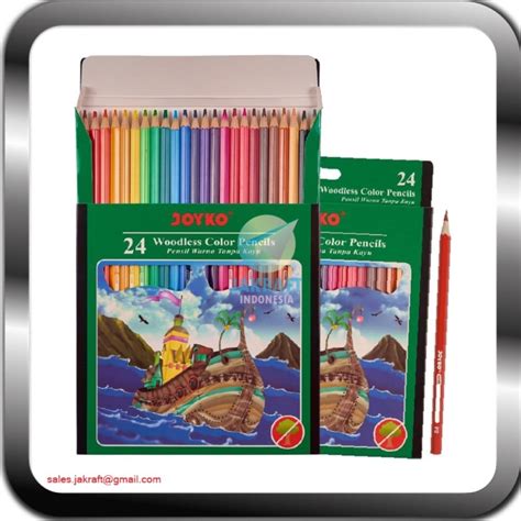 Pensil Warna Panjang Isi 24 Joyko Cp 104 Color Pencil Woodless
