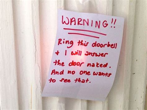 Photos Show Warnings Left By Peoples Doorbells Daily Mail Online