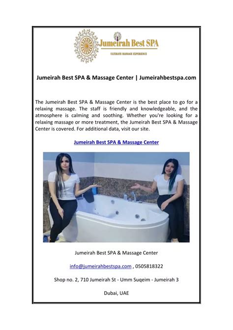 Ppt Jumeirah Best Spa And Massage Center Powerpoint Presentation Id 11746834