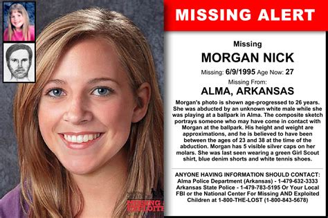 Morgan Nick Age Now 27 Missing 06091995 Missing From Alma Ar