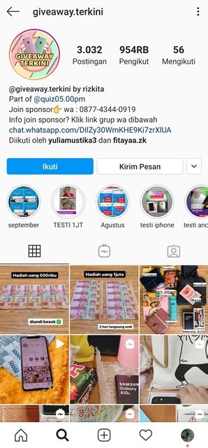 √ 14 Akun Instagram Yang Sering Mengadakan Giveaway - musdeoranje.net