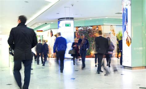 Business People Moving Blur People Walking In Rush Hour Business And