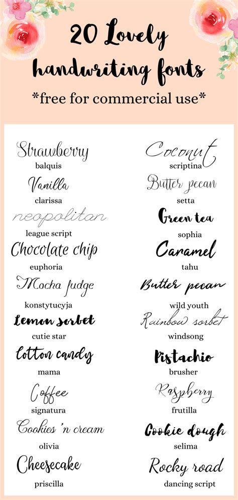 20 Feminine Handwriting Fonts Free For Commercial Use Download These