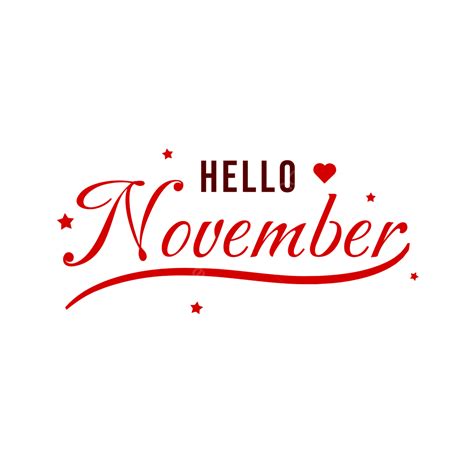 Red Greeting Card Vector Png Images Simple Red Hello November Greeting