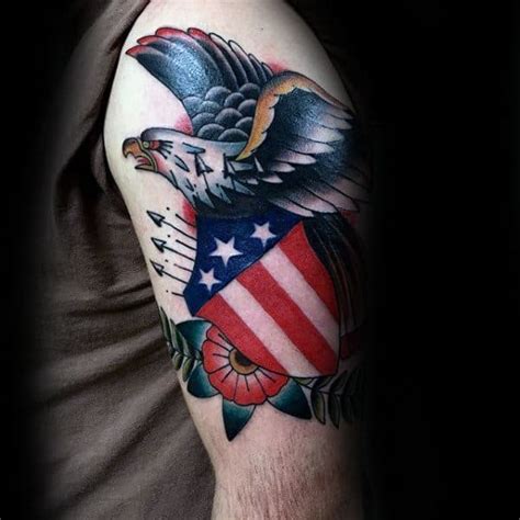 American Shield Traditional Eagle Tattoo Idea