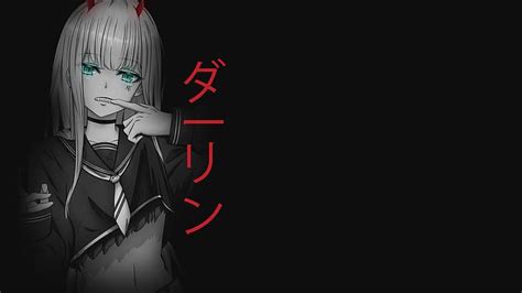 74 Zero Two Wallpaper Black And White Pictures Myweb