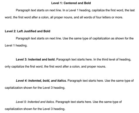 Sample Apa Paper With Level 1 And 2 Headings Example Papers