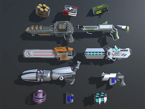 Colorful Sci Fi Weapons And Items Pack 3d 武器 Unity Asset Store