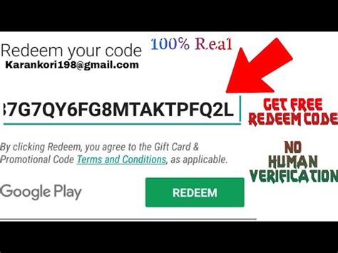 Enter your gift card number and. How to get free Google play Redeem Code | No Human ...