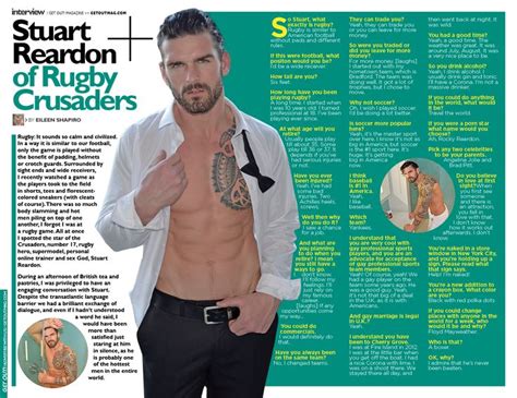 Official Stuart Reardon Get Out Magazine Uk English Rugby Player