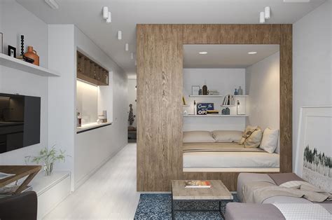 Tiny Apartment With Light Interior Design Under 30 Square Meters