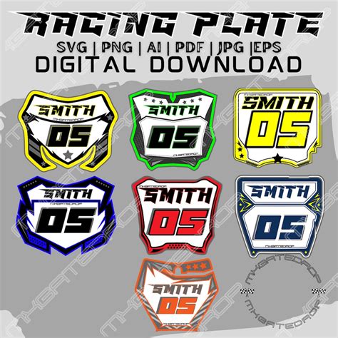 Motocross Dirt Bike Racing Plate Retro Name And Number Motocross Plate