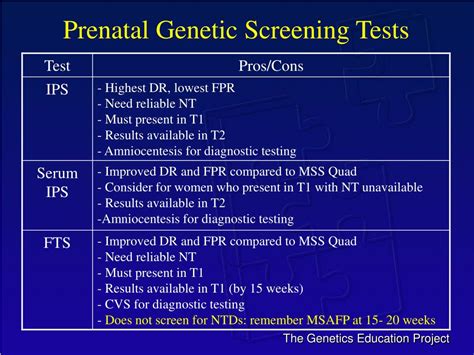 Ppt Comparison Of Prenatal Screening Tests For The Detection Of Down