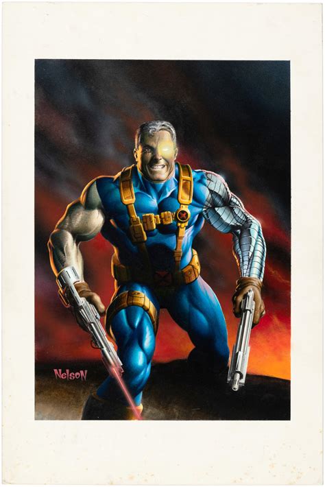 Hakes Marvel Masterpieces Cable Trading Card Original Art By