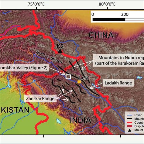 Ladakh India Map Area