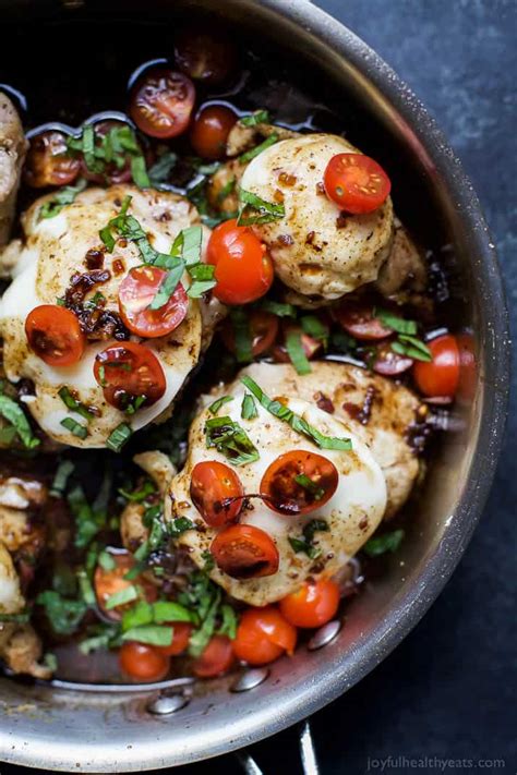 Made with simple ingredients like chicken, artichoke hearts, and lemon juice, it's quick to make and tastes amazing! Balsamic Glazed Caprese Chicken | Easy Healthy Recipes Using Real Ingredients