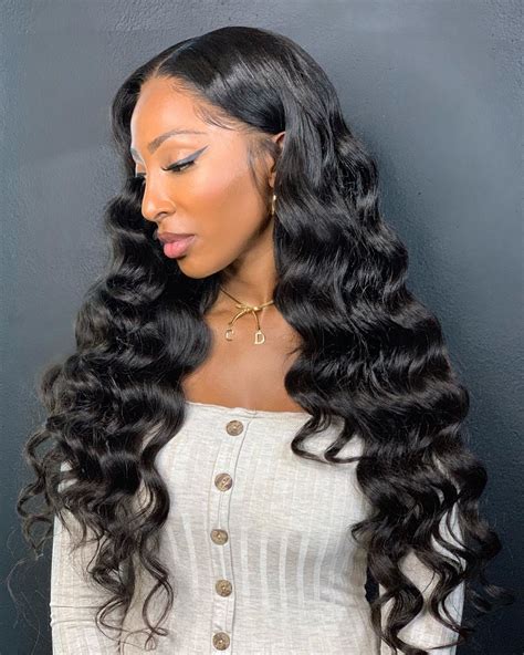 13x4 Lace Frontal Wig Loose Deep Wave Hair Pre Plucked 100 Vrigin Remy