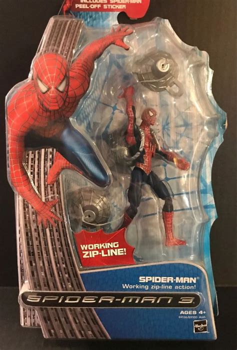Spider Man 3 Movie Action Figure With Working Zip Line 2007 Marvel