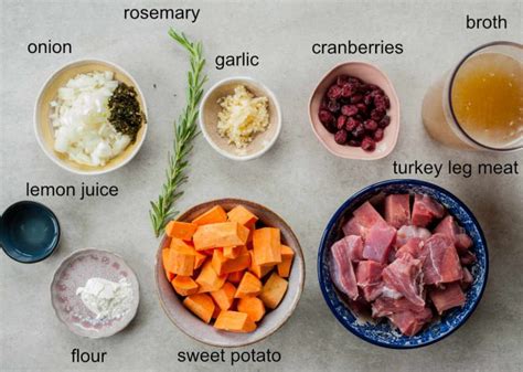 Turkey Stew With Sweet Potatoes Cranberries And Rosemary