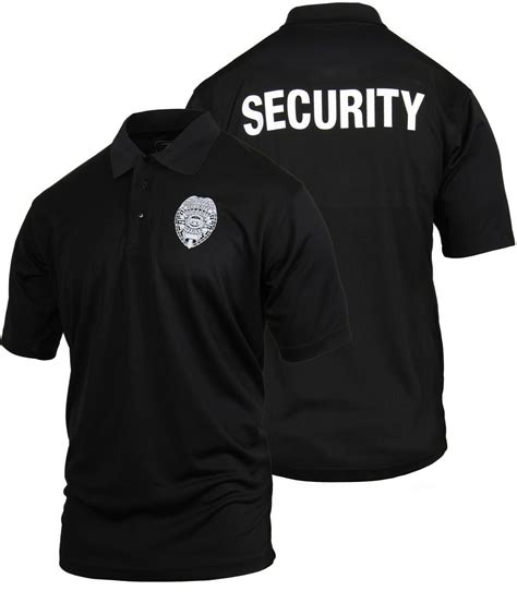 Security Polo Shirt Moisture Wicking Double Sided Guard Officer Golf
