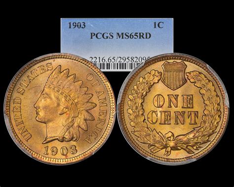1903 1c Indian Cent Pcgs Ms65red The Penny Lady®