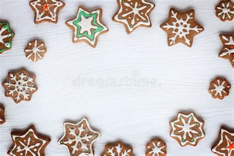 Festive Frame Made Of Baked Goods Stock Image Image Of Celebration