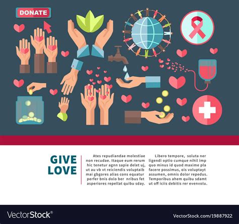 Give Love Agitative Poster For Join To Charity Vector Image