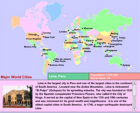 Map Of World Major Cities World Map