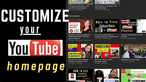 How To Customize Your Youtube Homepage The Johnos Channel Youtube