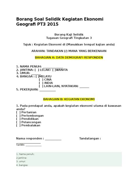 Sila klik satu persatu gambar di bawah sekali ini untuk paparan yang lebih jelas. Soalan Kaji Selidik Geografi Pt3 - Surat Kak