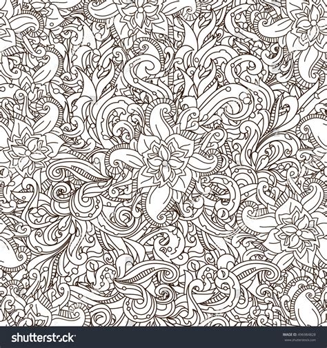 Doodles Seamless Pattern Line Drawing Vector Stock Vector Royalty Free